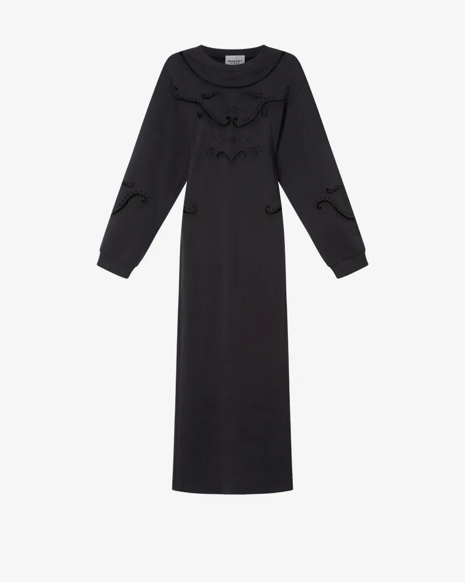 Isabel Marant Enaelle robe longue coton noir délavé