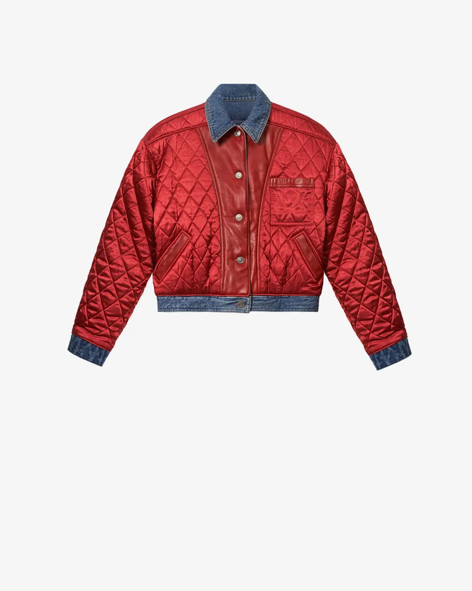 Isabel Marant Devyna VE0813FA-D4H04I veste rouge-bleu matelassé