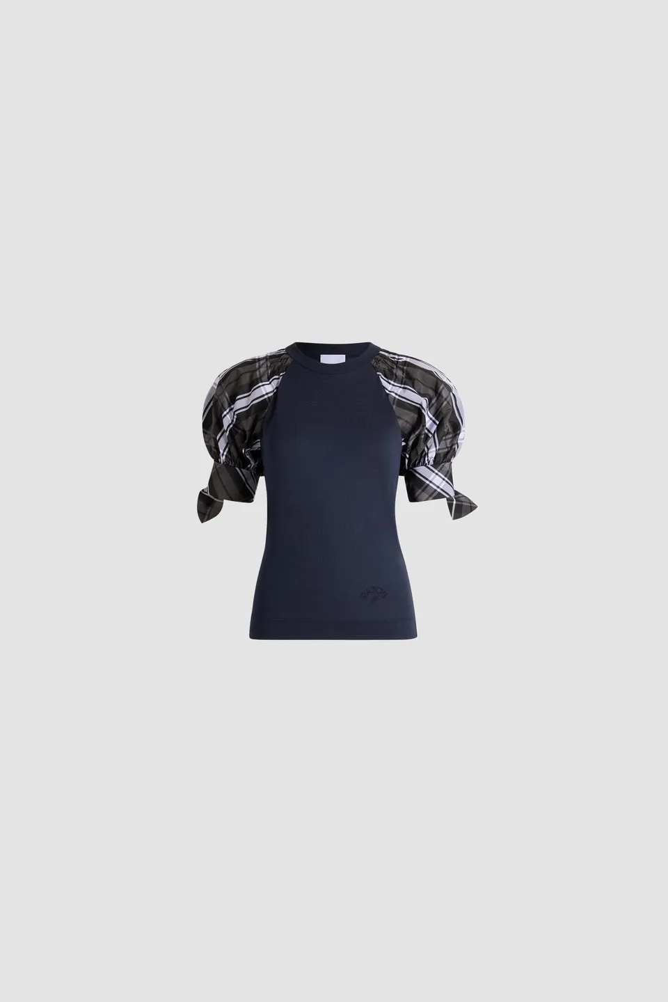 Patou JE257 t-shirt droit Midnight Blue coton bio manches nouées