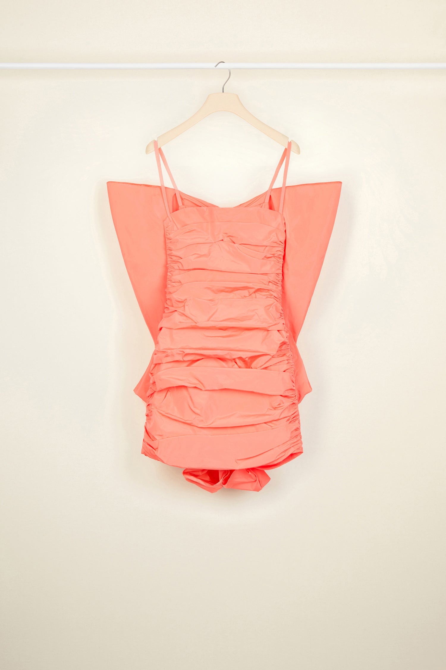 Patou A20DR053 robe faille tangerine papillon bretelles