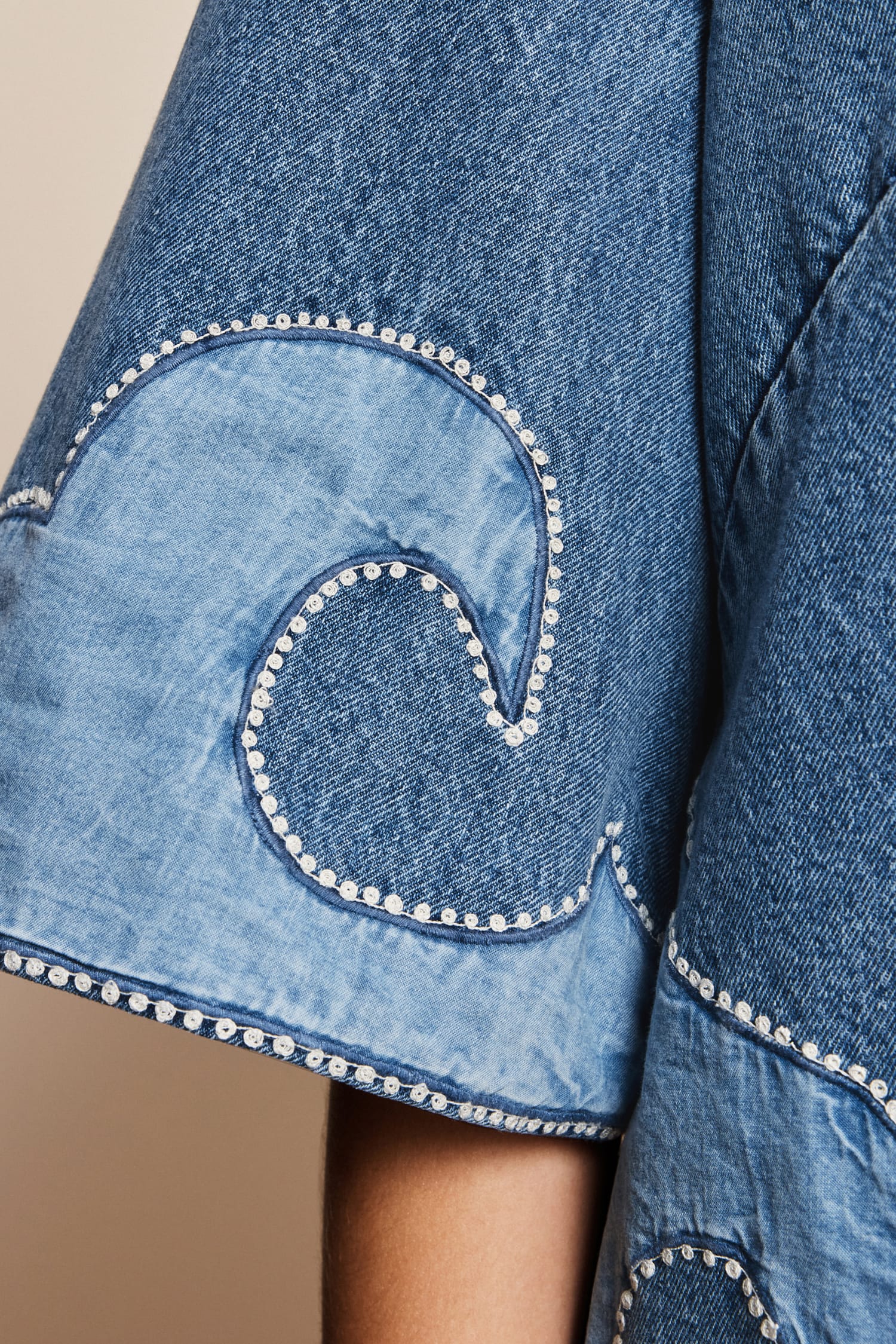Alemäis Jesse Mini Dress robe jean patchwork