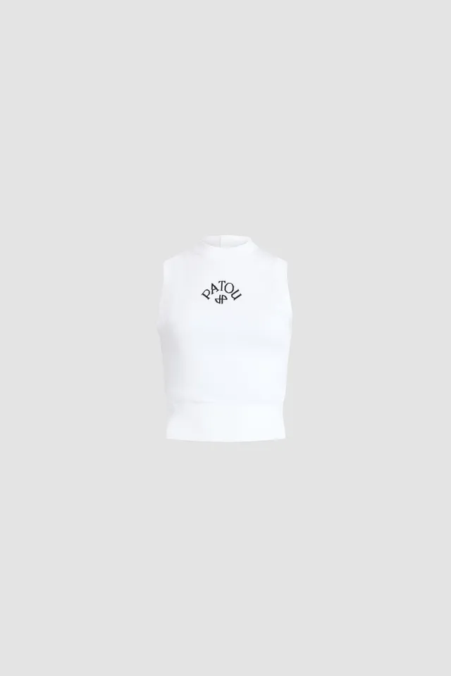 Patou top tricot sans manches KN346 coton bio blanc S