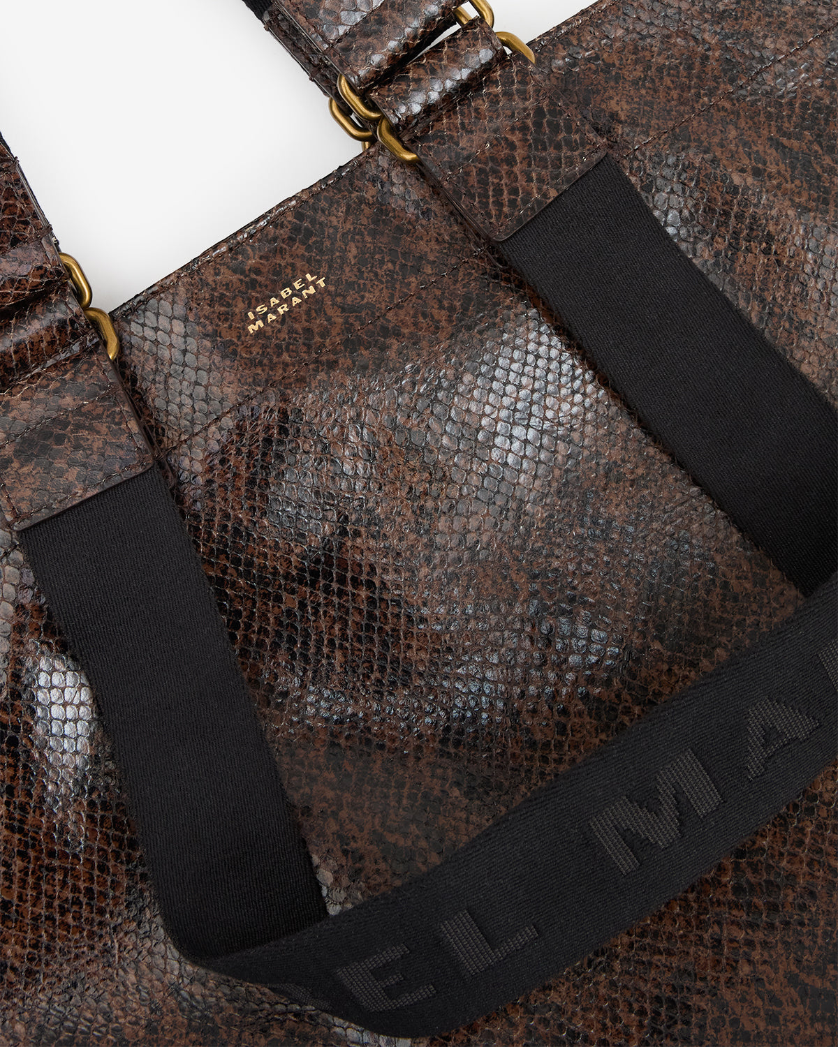 Isabel Marant Wardy sac cuir python mocha 37 cm