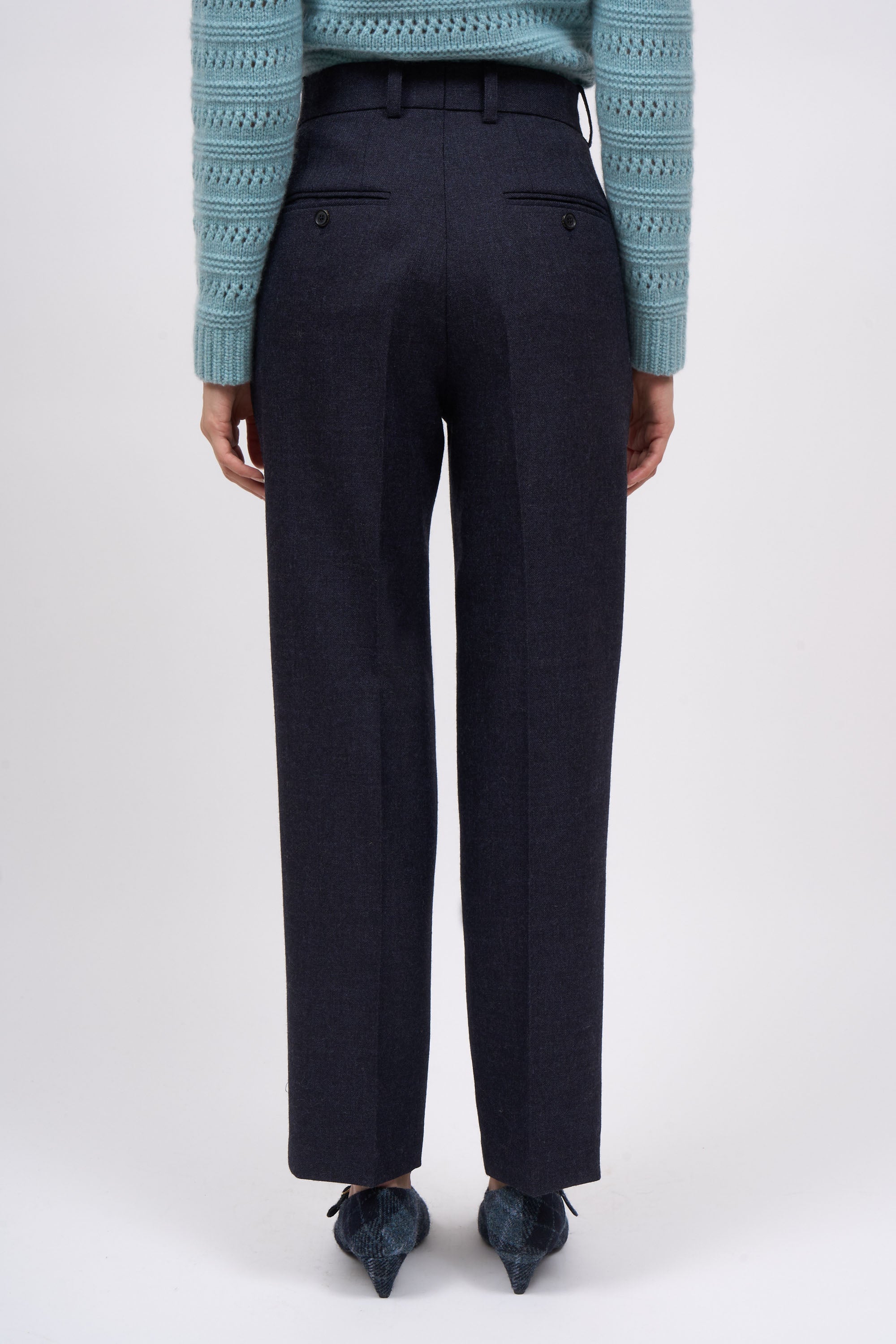 Paul & Joe ALEXIS pantalon droit twill de laine Navy