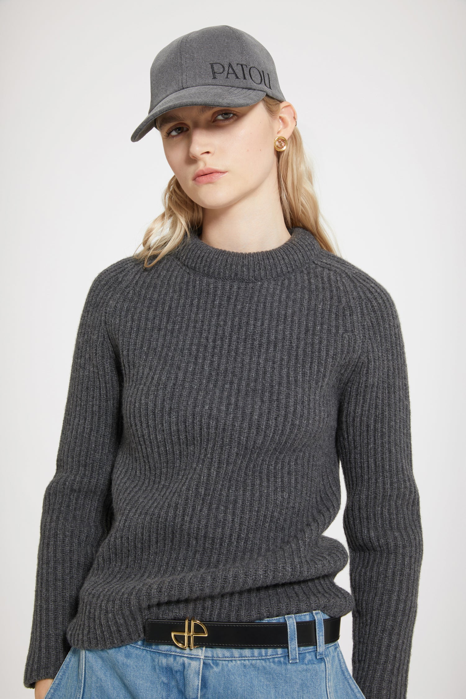Patou KN140 pull gris laine cachemire