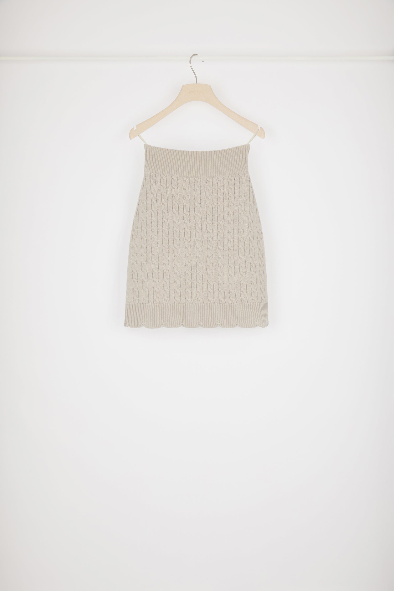 Patou KN107 jupe maille torsadée laine mérinos biscuit