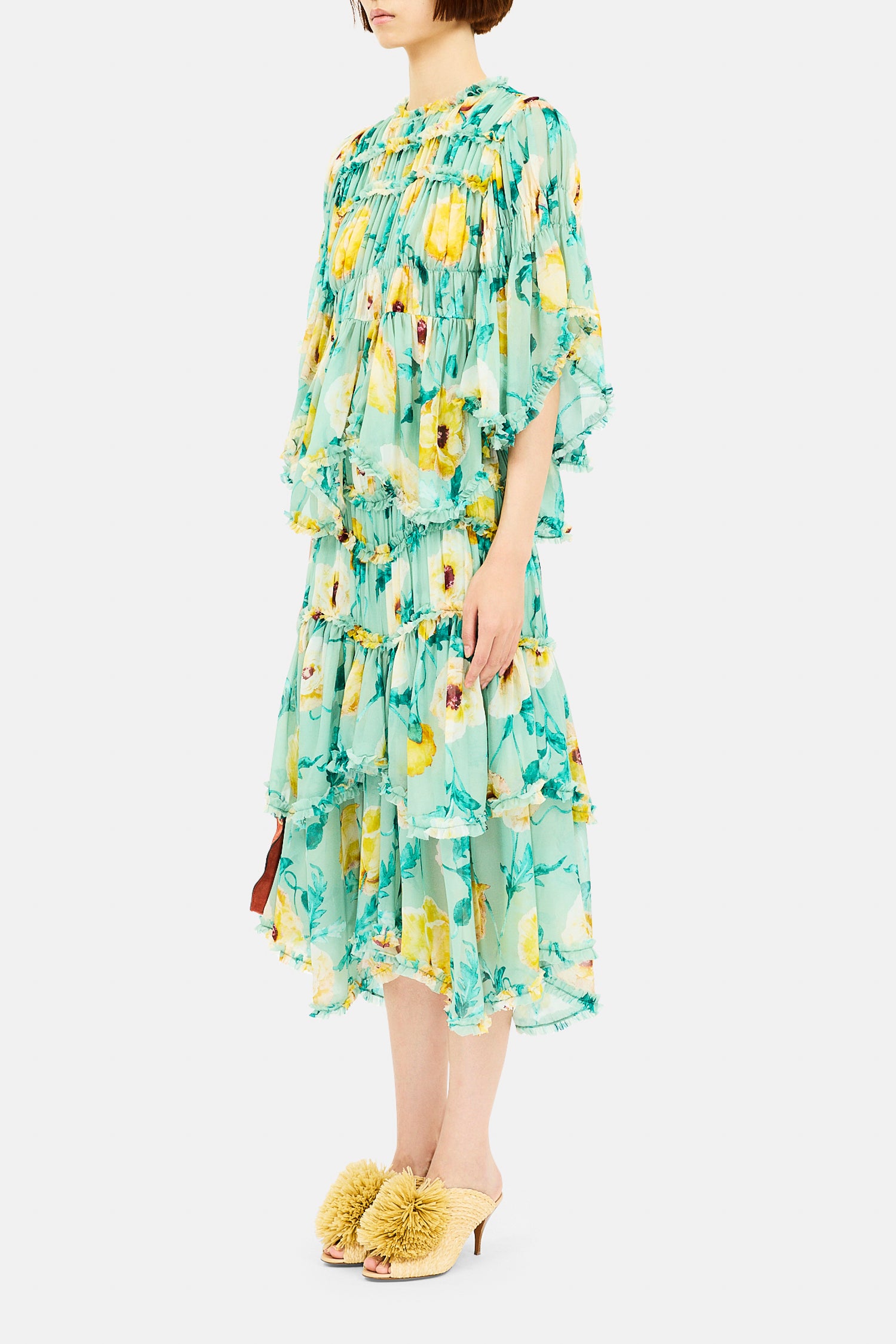 Ulla Johnson Lenore jupe midi Celadon fleurie