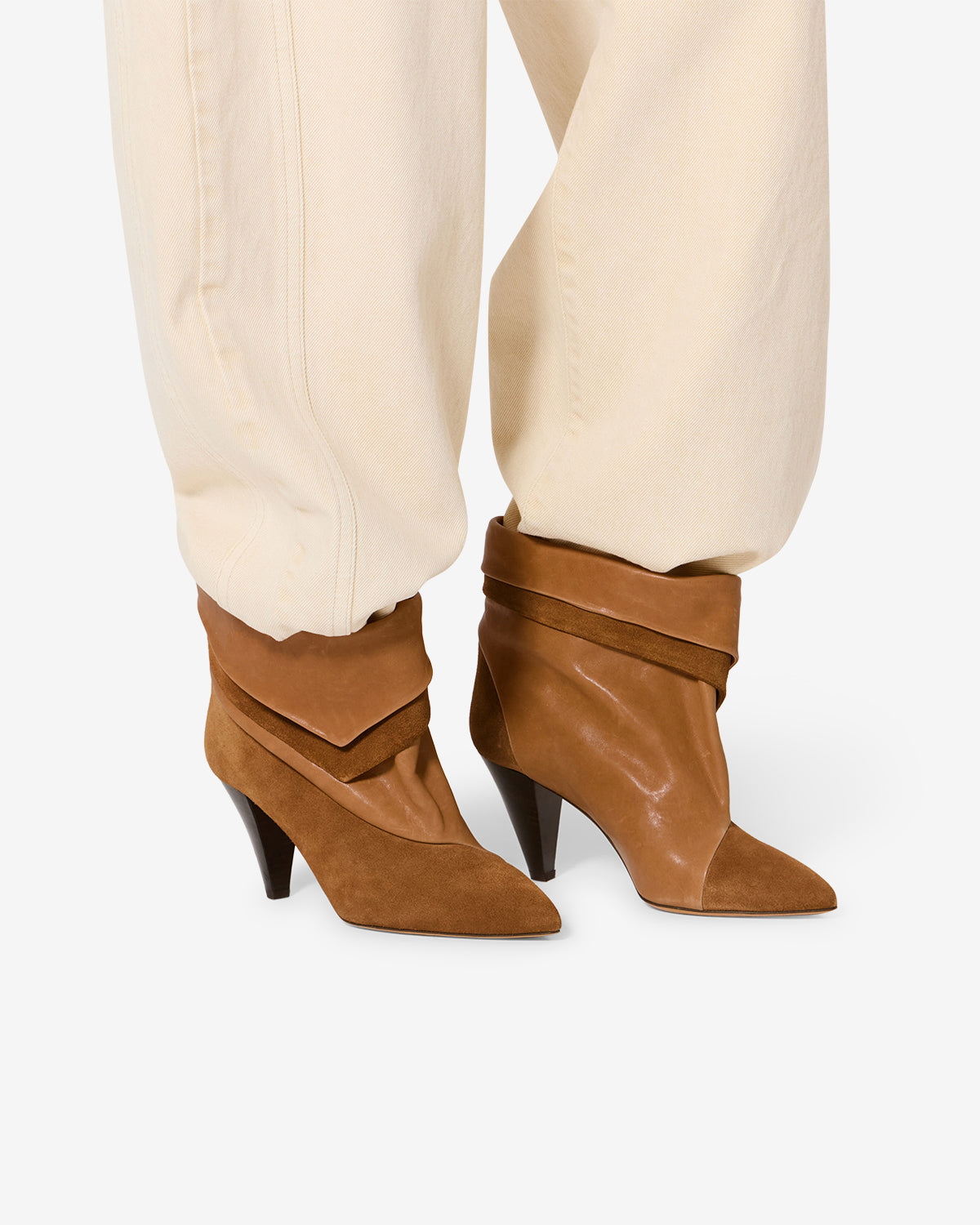 Isabel Marant Lyone bottines cuir cognac 9 cm