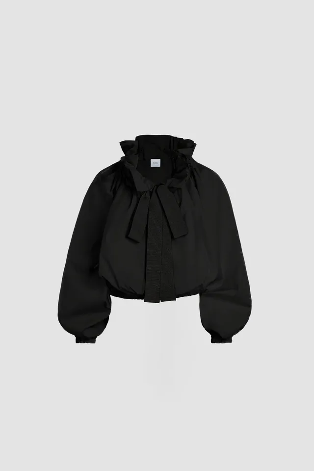 Patou TO017 blouse coton bio noire popeline