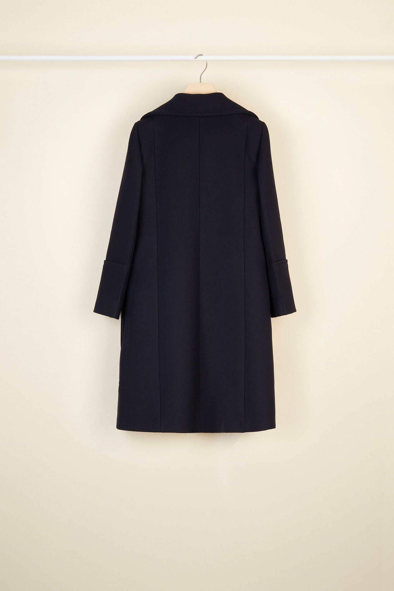 Patou Coats CO002 manteau long laine bleu marine 34