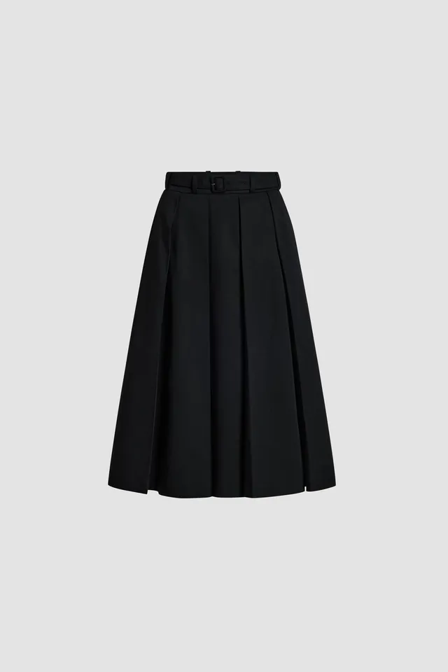 Patou SK070 jupe midi coton bio plissée noire 34-44