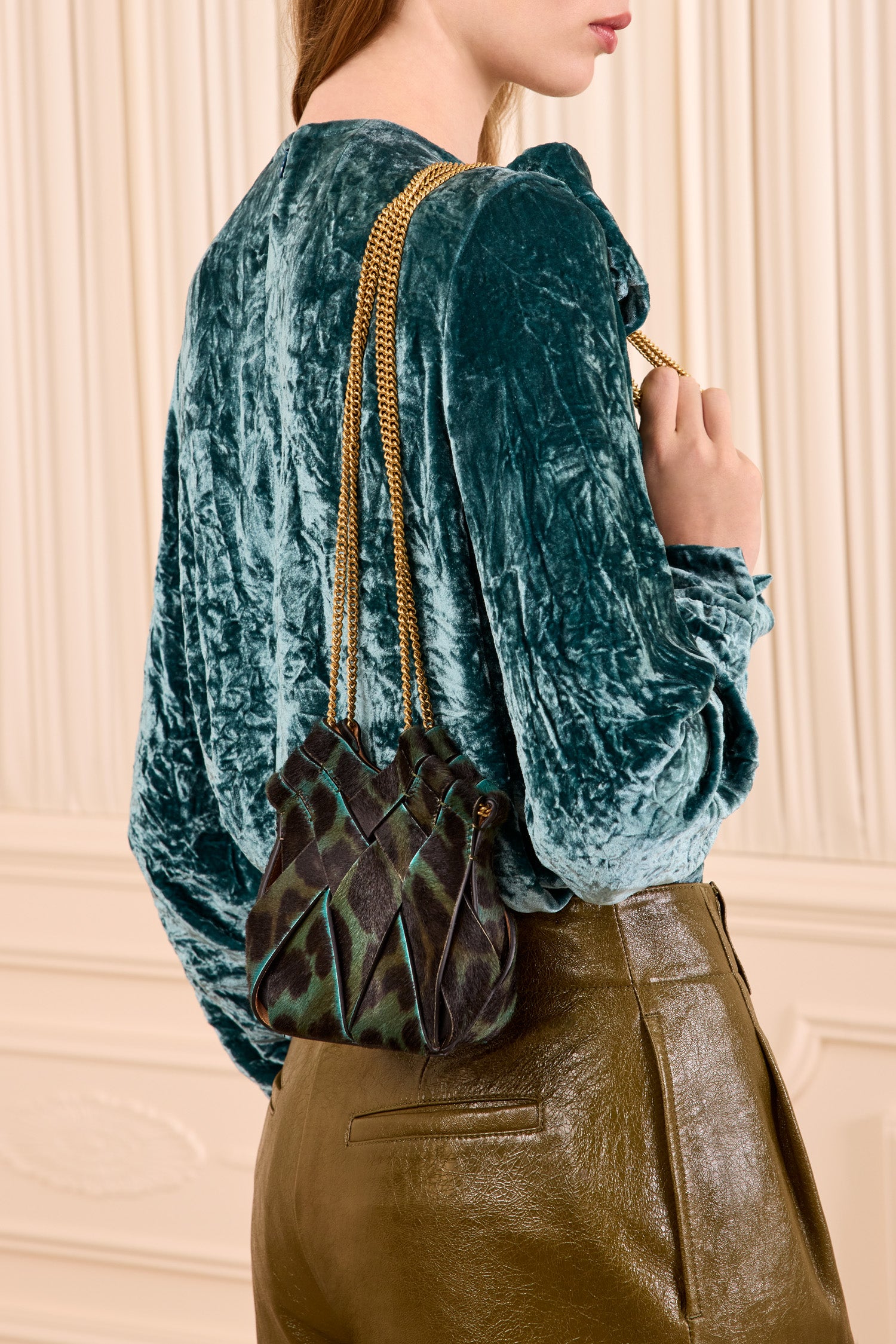 Ulla Johnson Charlotte Mini Crossbody sac léopard émeraude