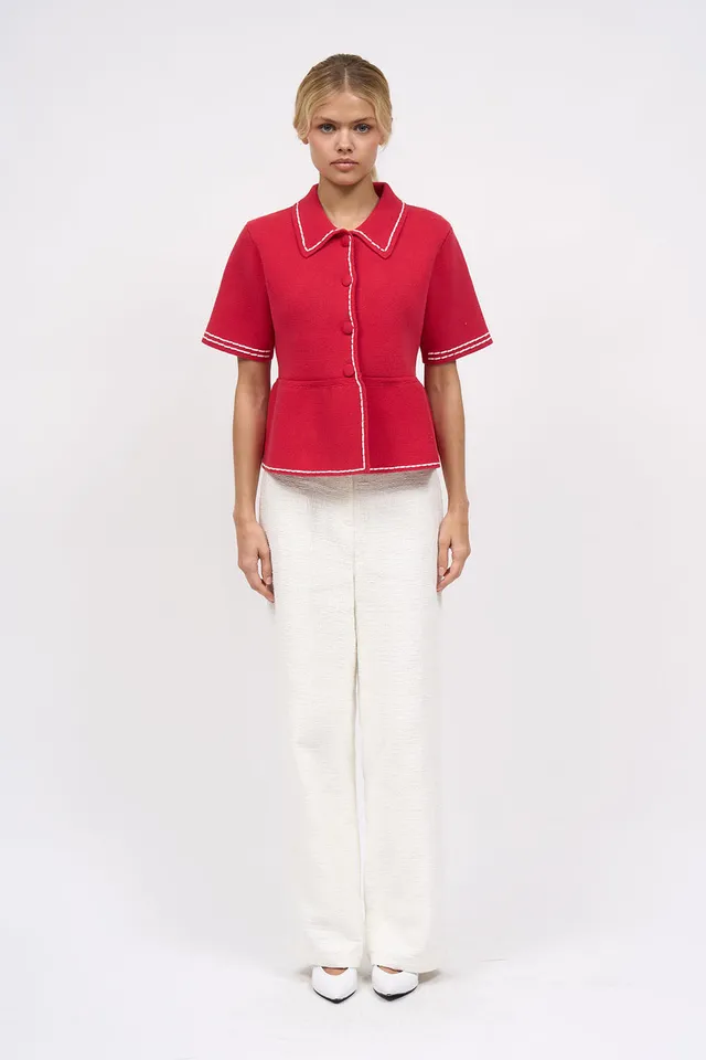 Paul & Joe Fanfan cardigan milano coton rouge