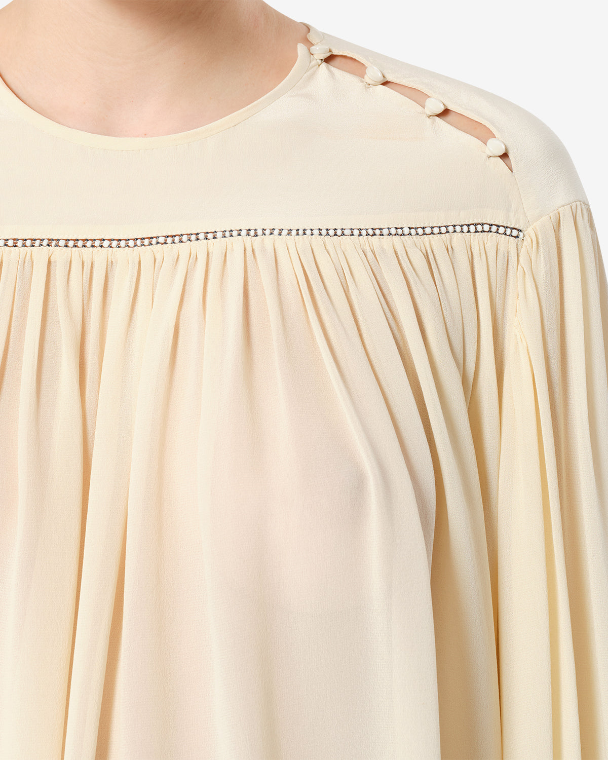 Isabel Marant Nuna HT0941FA blouse écru soie fluide