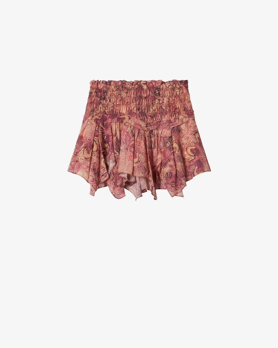 Isabel Marant Ceiva Jupe soie rose imprimé 34-44
