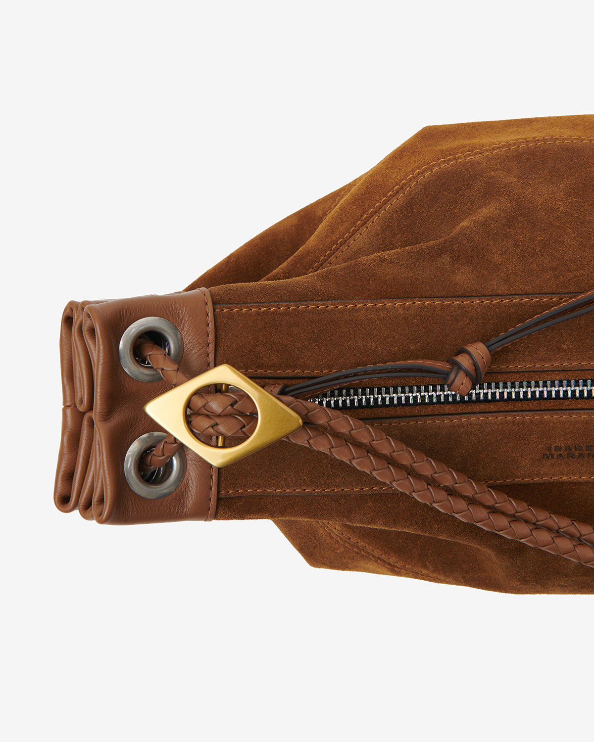 Isabel Marant Maia Medium sac cognac cuir velours