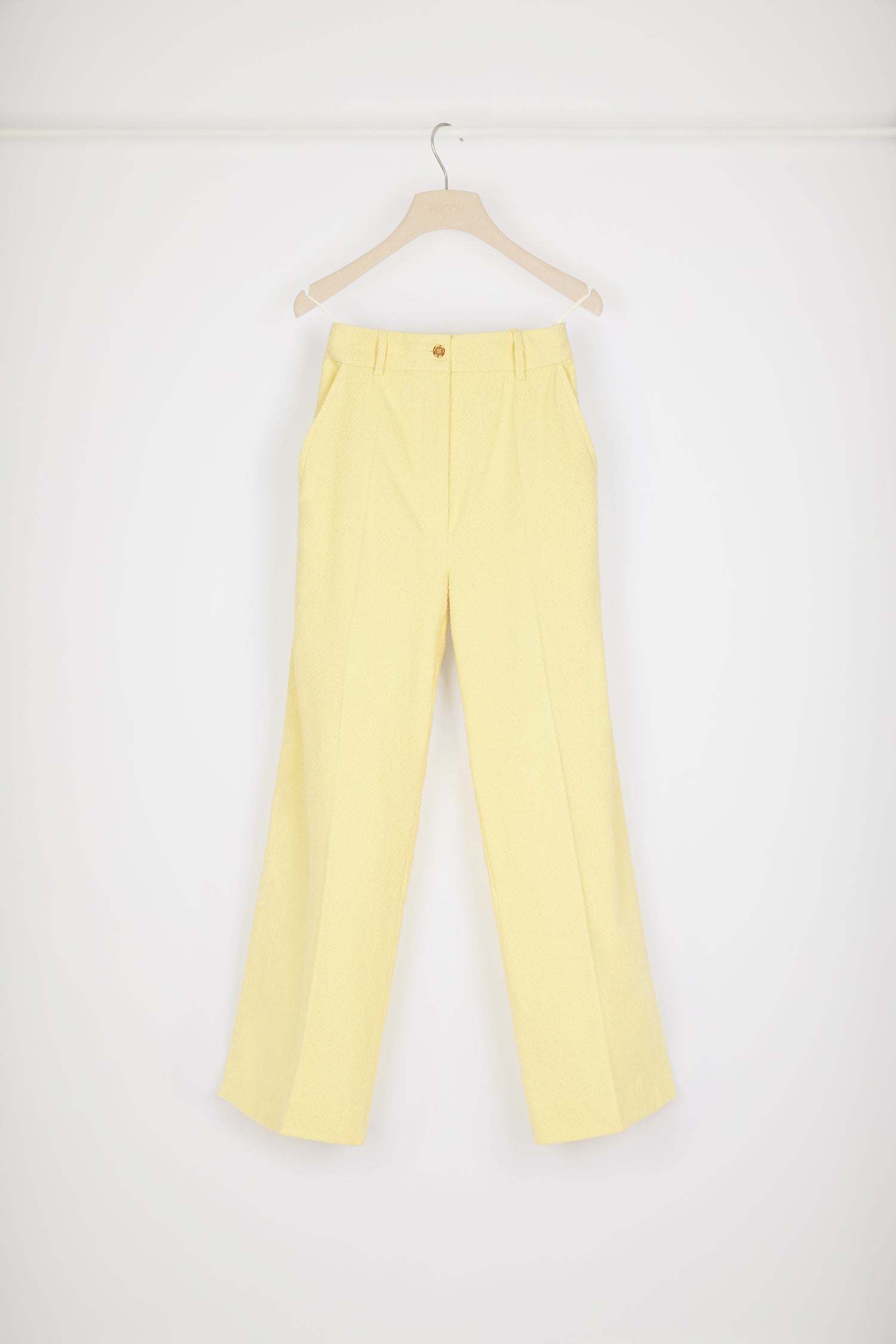 Patou Trousers P23TR0010134213M Pantalon jaune tweed coton