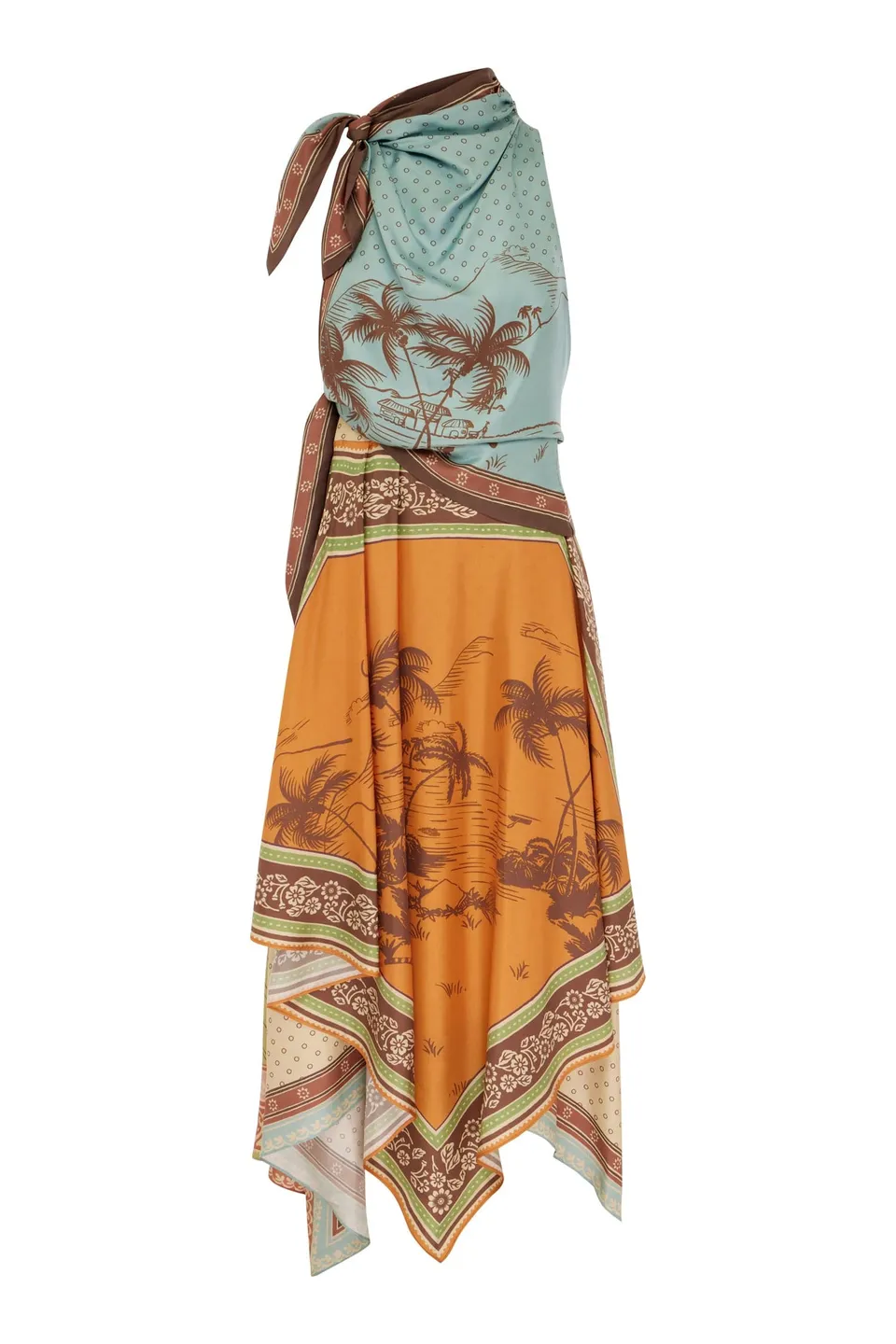 Alemais Alberta Scarf Midi robe soie sans manches