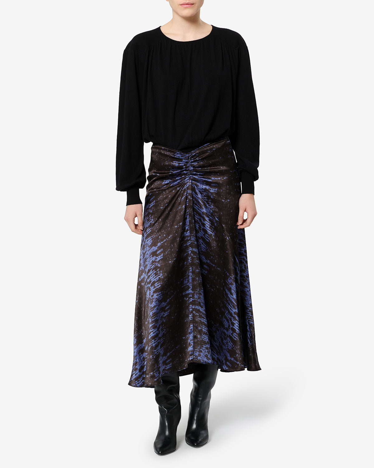 Isabel Marant Laren jupe soie nuit python midi