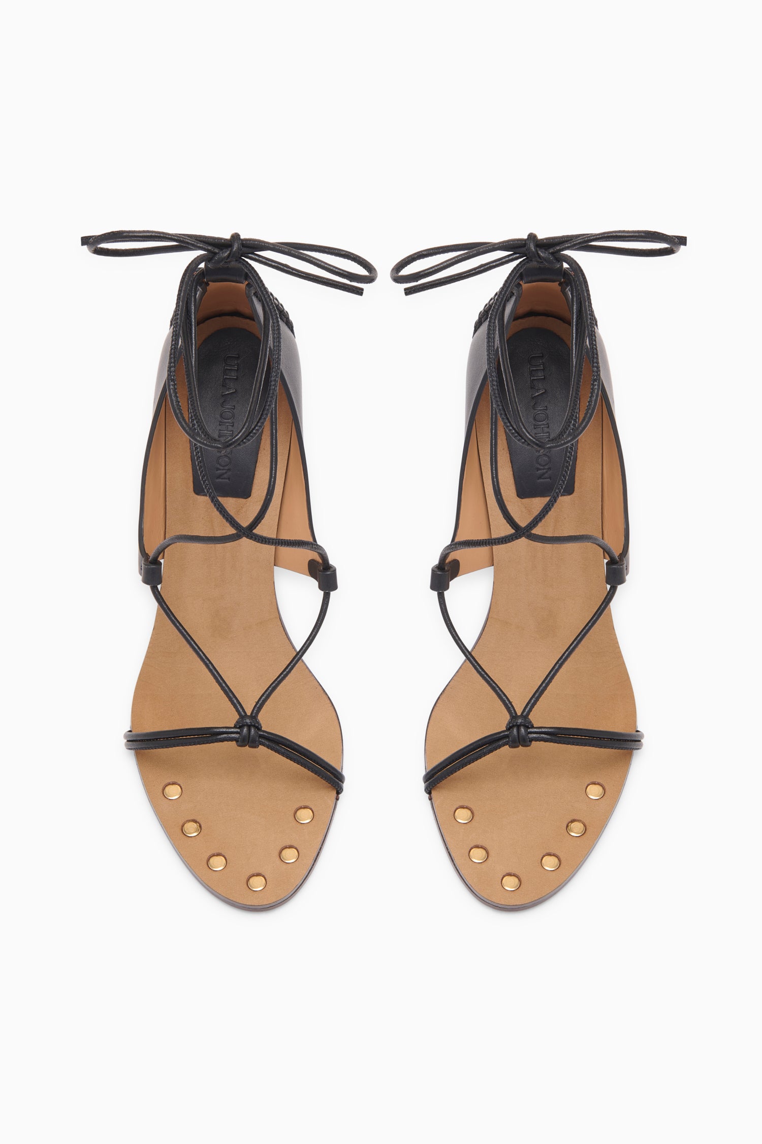Ulla Johnson Aves Sandale Noir cuir talon 95 mm