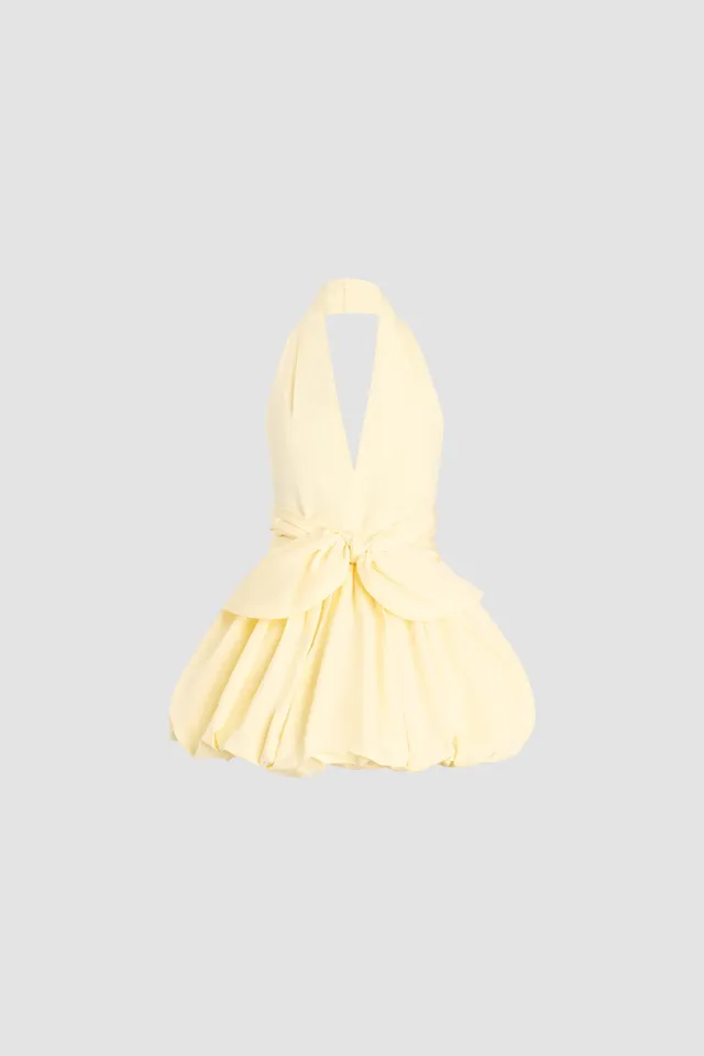 Patou DR233 P26DR2330011223Y robe jaune faille nouée