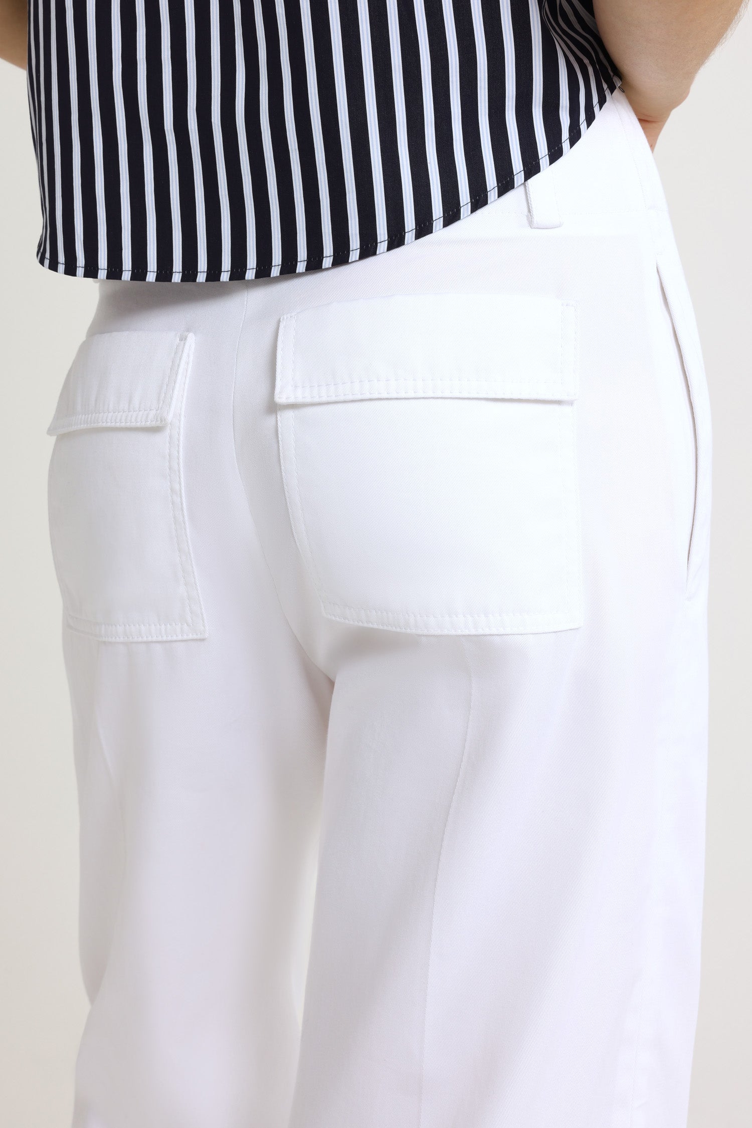 Patou TR045 pantalon gabardine coton bio blanc droit