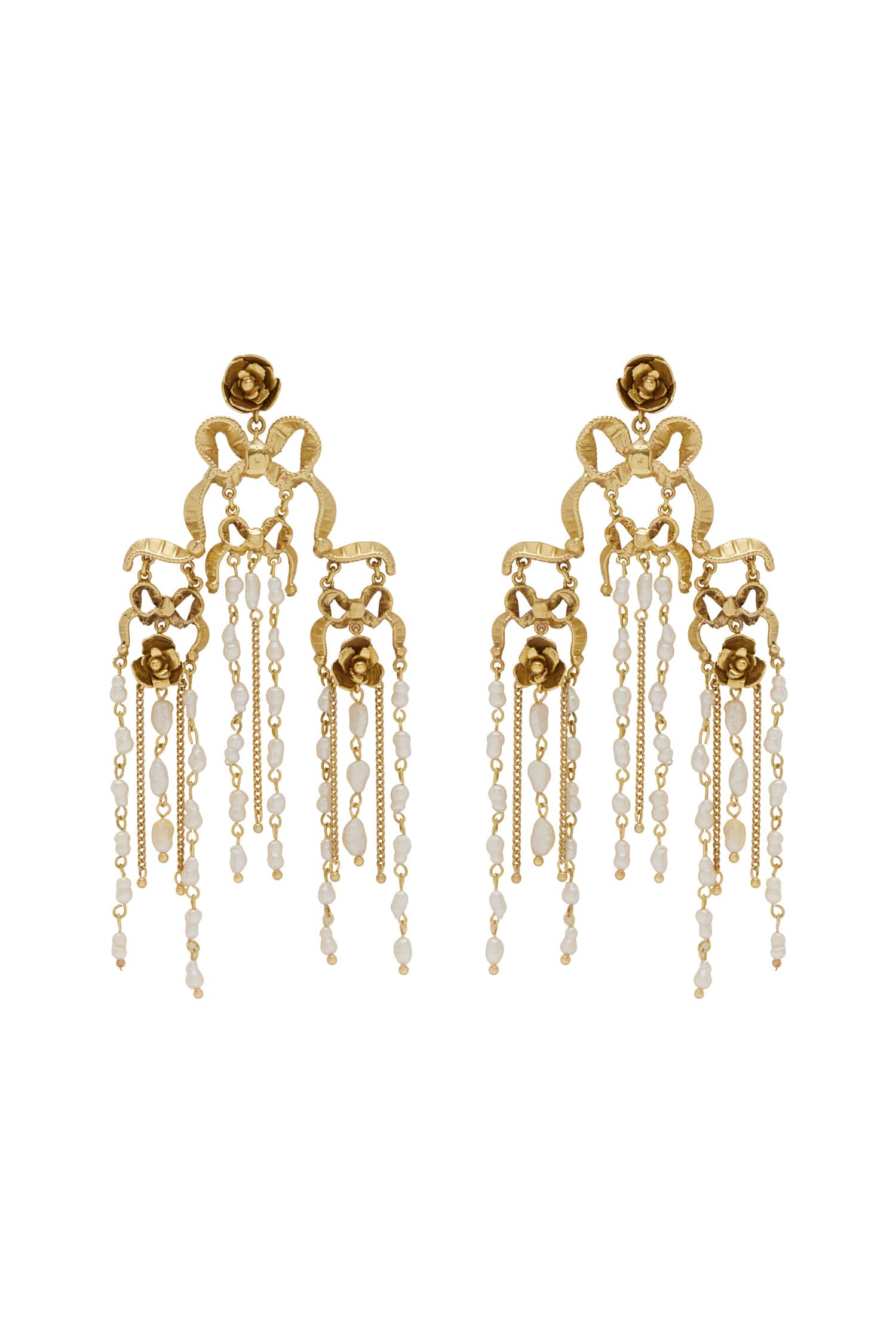 Alemäis Django Bow Pearl boucles dorées perles