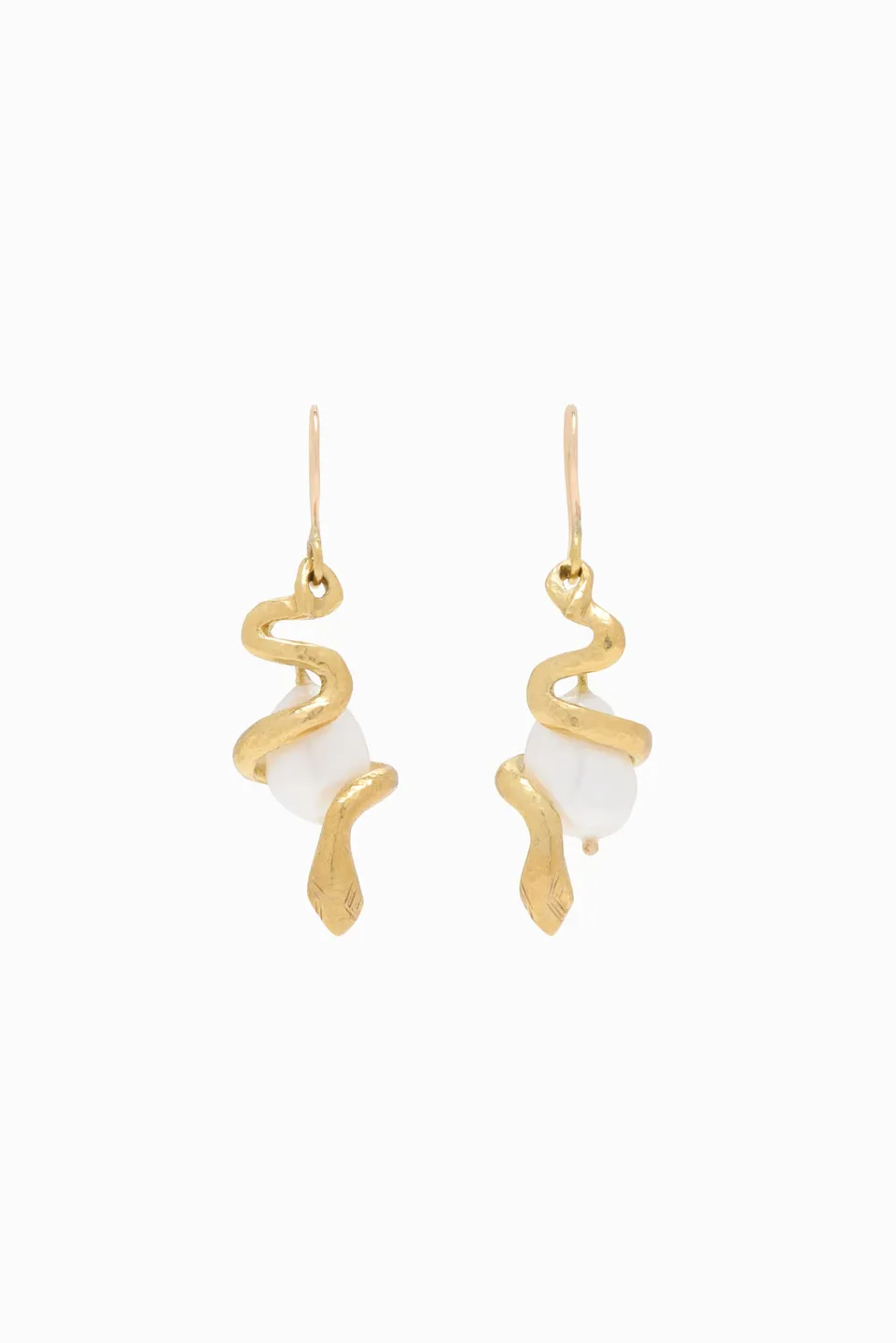 Ulla Johnson Pearl Snake boucles d'oreilles perle laiton