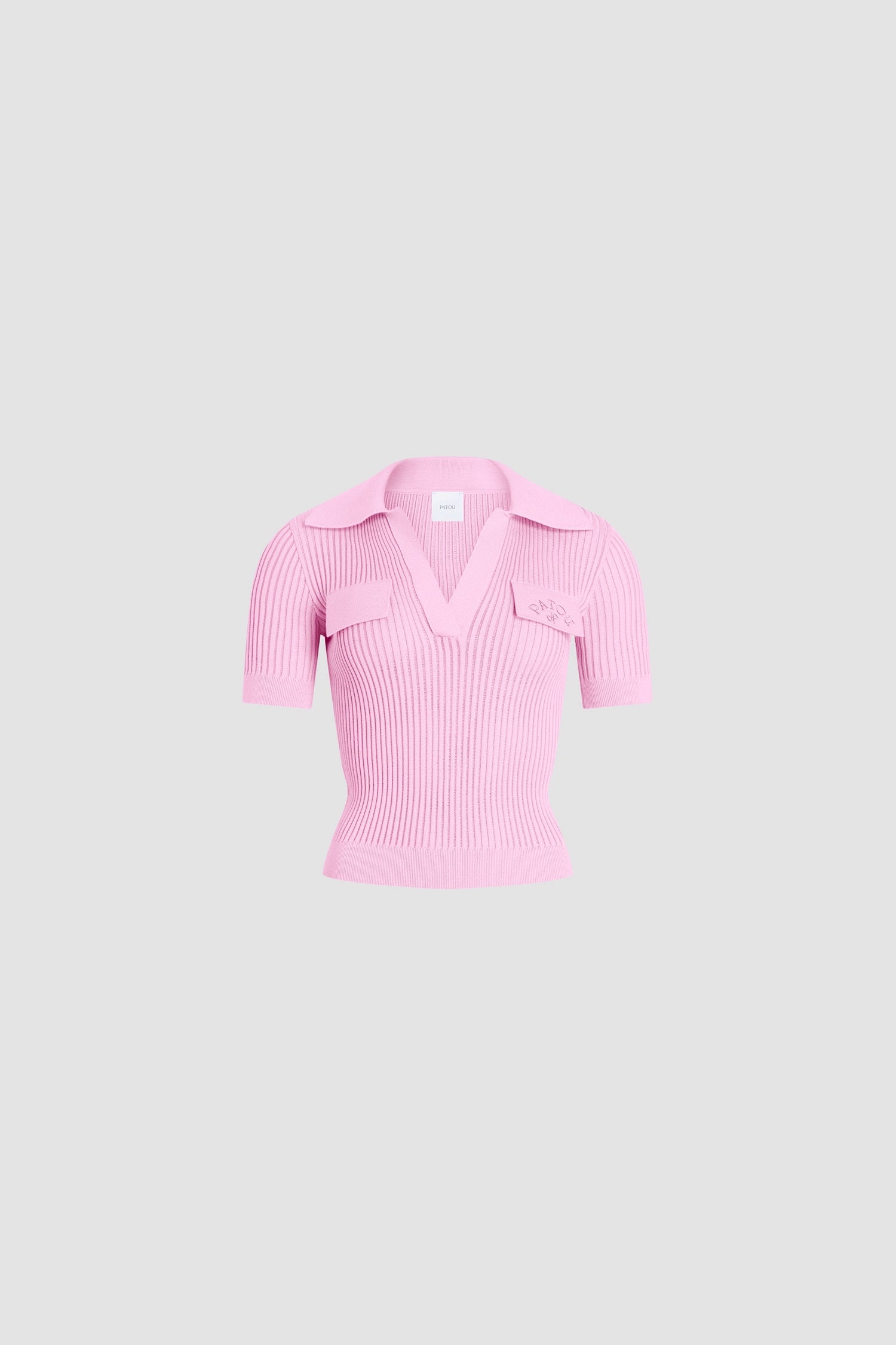 Patou P26KN3418094459P polo coton brodé Orchid Ice