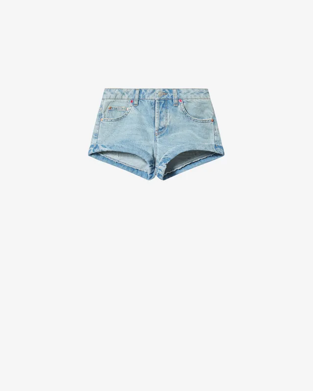 Isabel Marant Diloa short denim bleu vintage coton