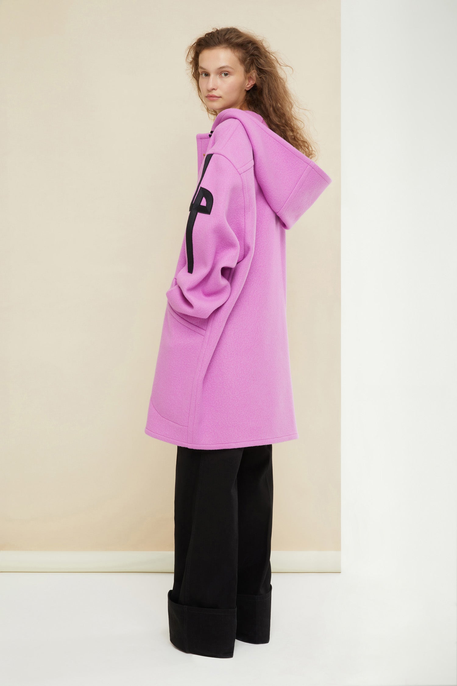 Patou H21CO0060067450P manteau duffle laine rose XS-L
