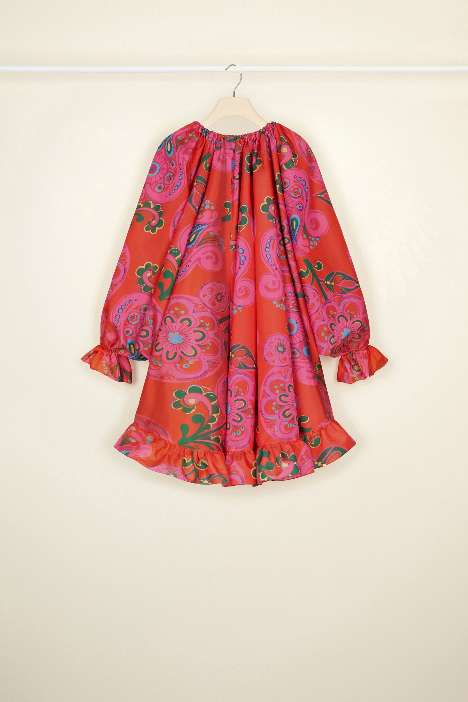 Patou DR079 robe habotai soie Strawberry Flower