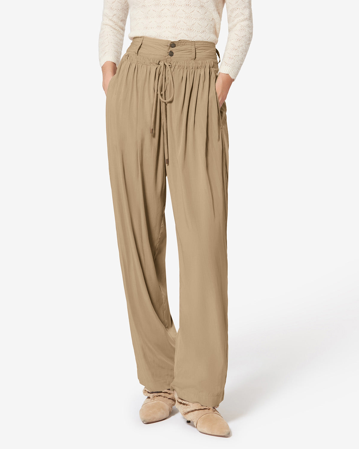 Isabel Marant Inaya PA0547FC pantalon large kaki