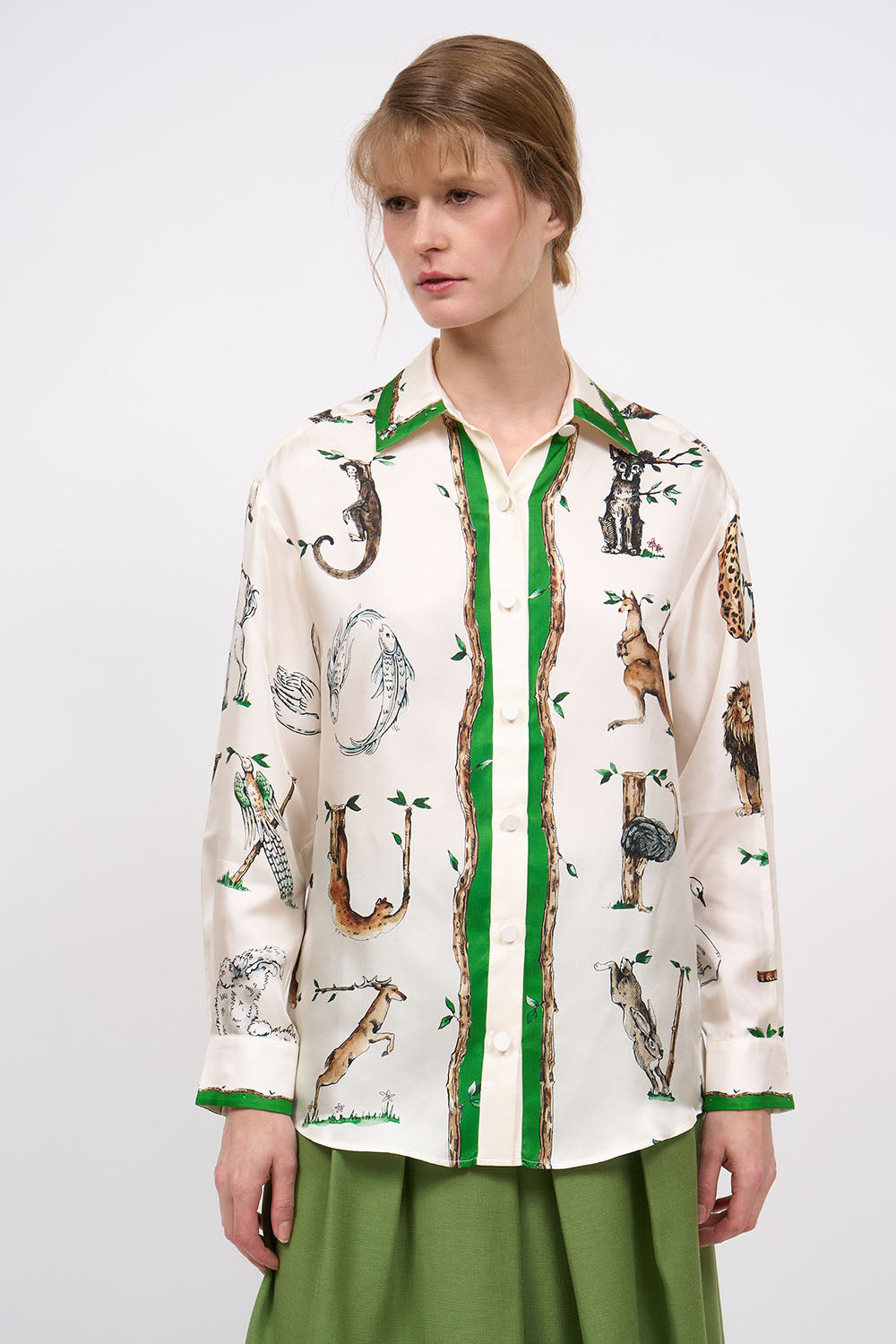 Paul & Joe Abecedaire chemise twill soie imprimé ample