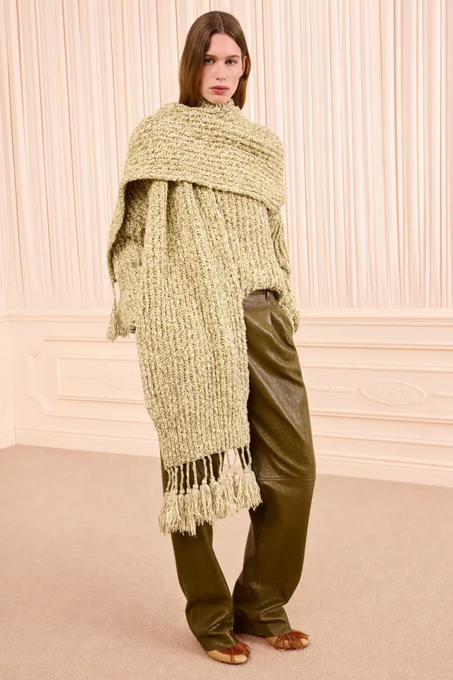 Ulla Johnson Maeve écharpe Alabaster laine à franges