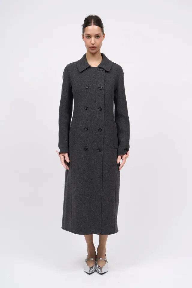 Paul & Joe Trieste manteau long double face anthracite midi