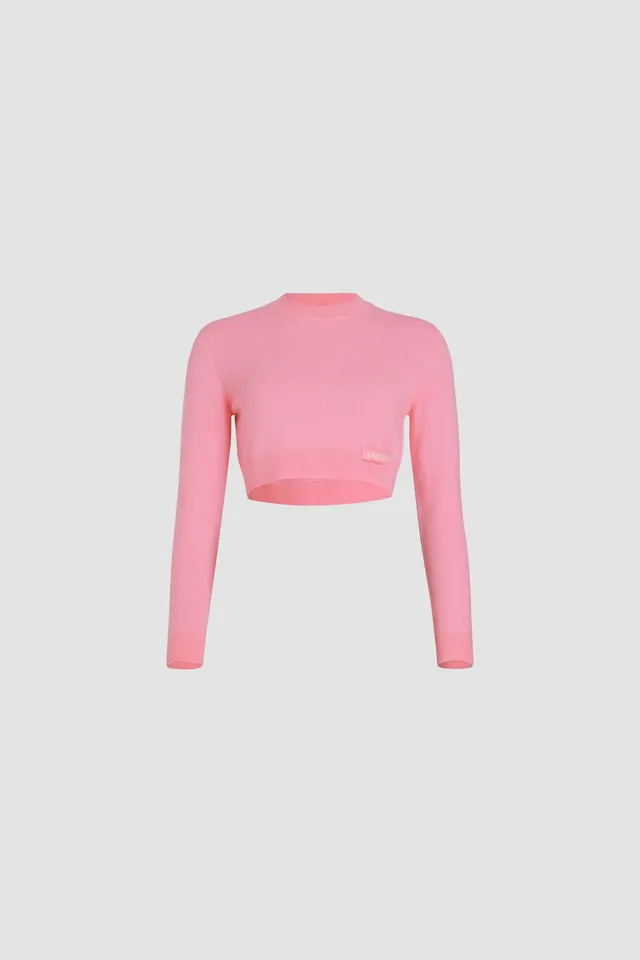 Patou Pull Cropped Laine Cachemire Rosebloom KN220