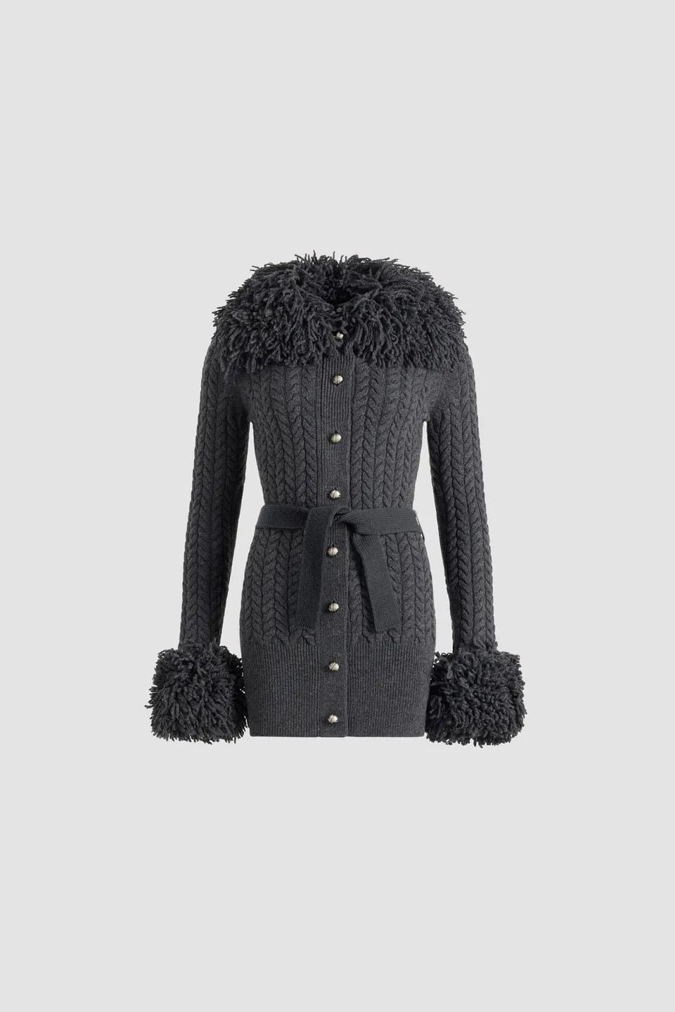 Patou KN282 cardigan laine cachemire gris Mercury