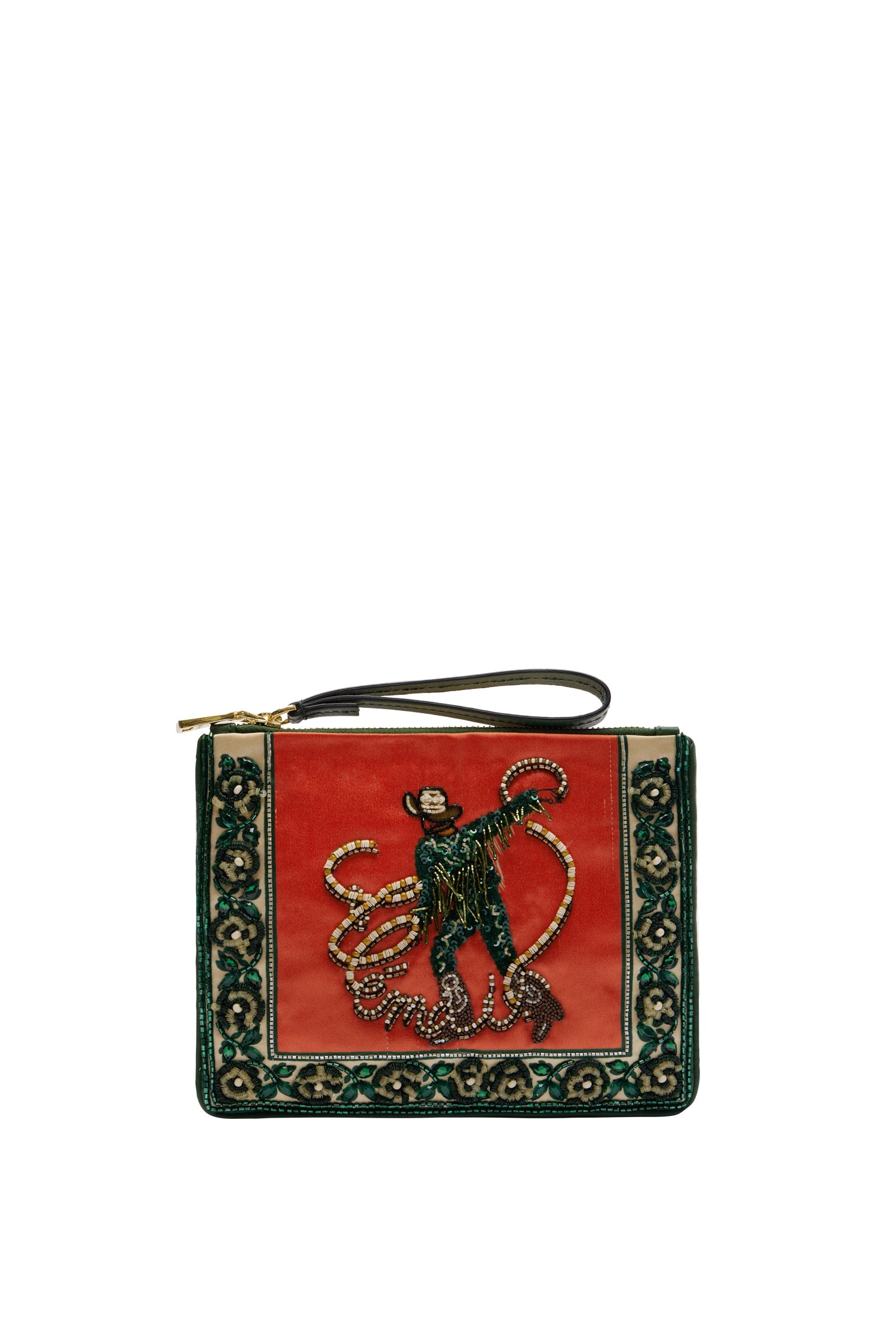 Alemäis Ace Cowboy Embellished Clutch pochette perles sequins