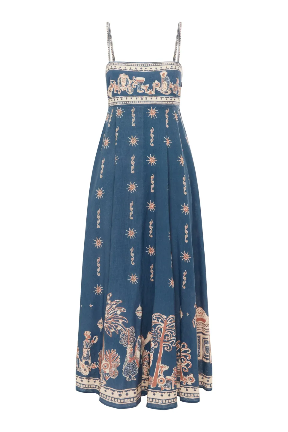 Alemaïs Acacia Sundress robe midi lin bretelles
