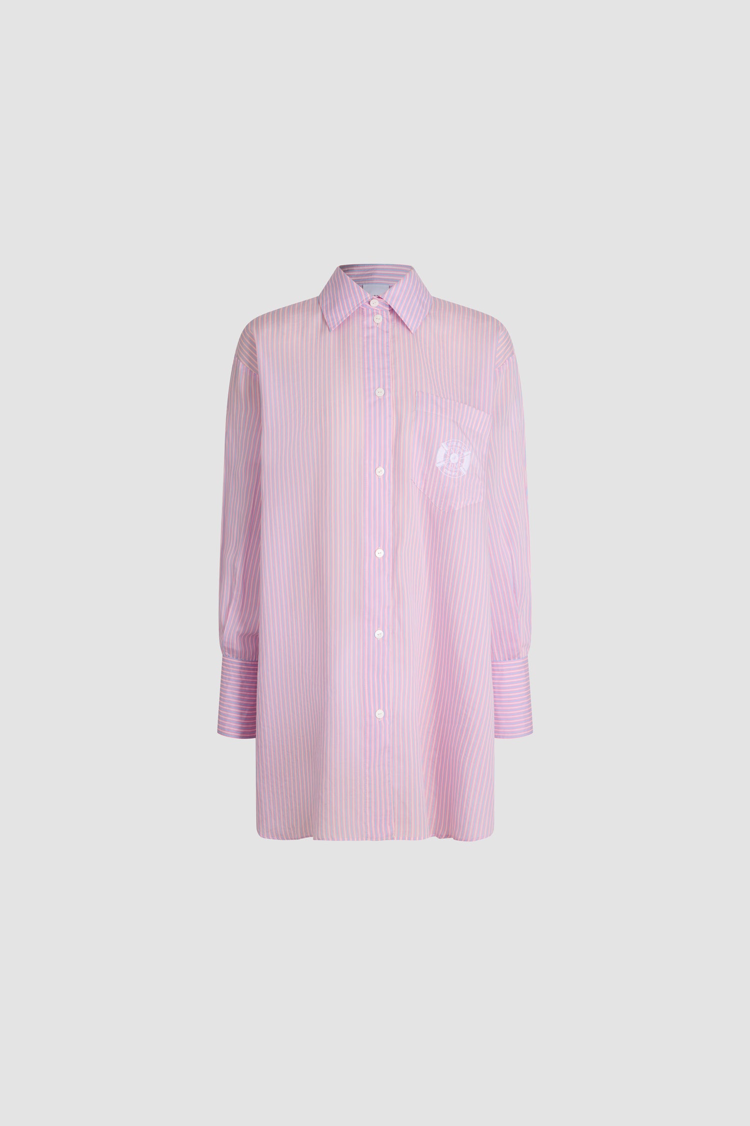 Patou SP076 chemise rayée rose Eden lyocell soie