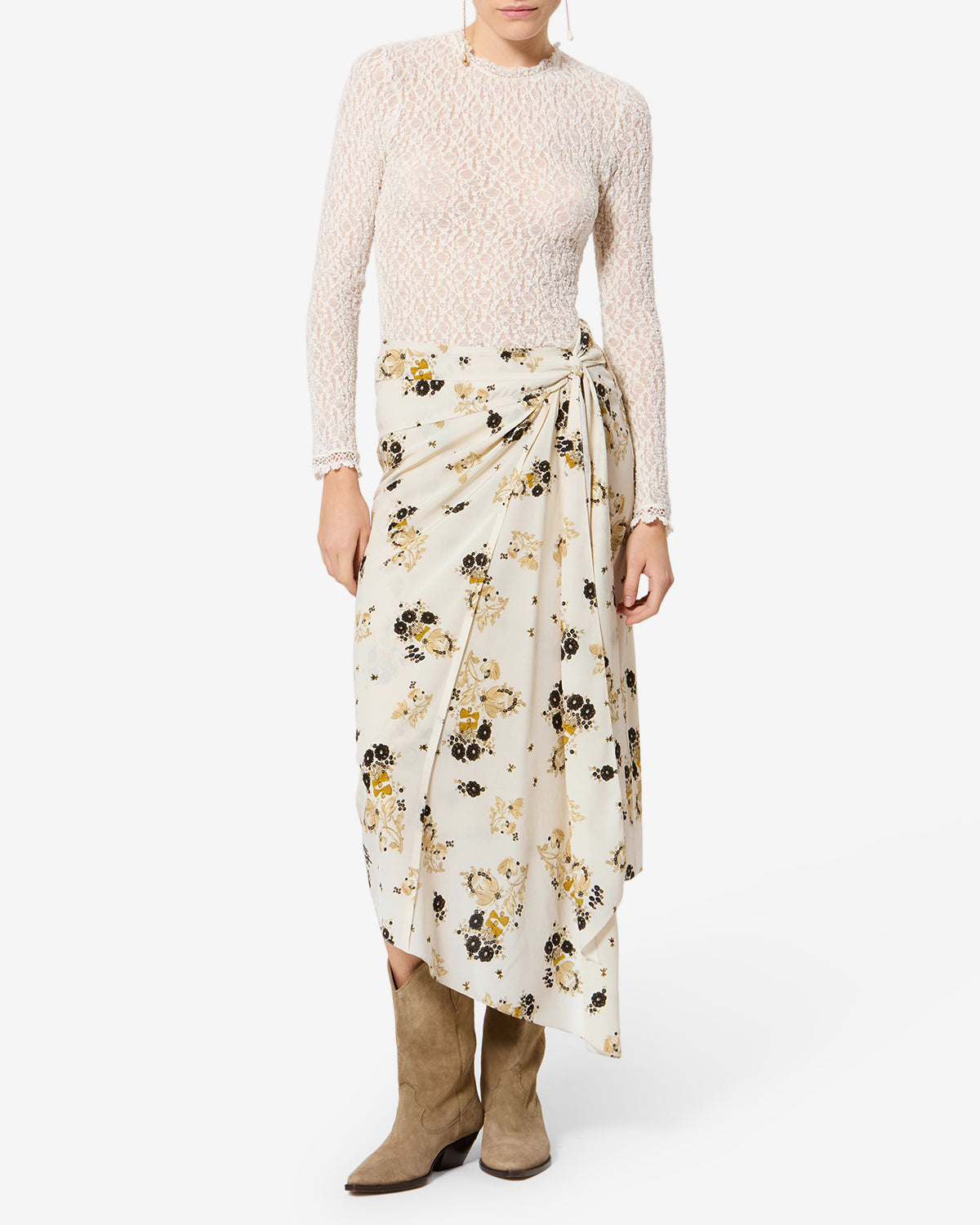 Isabel Marant Faniry JU0535 Jupe écru imprimée