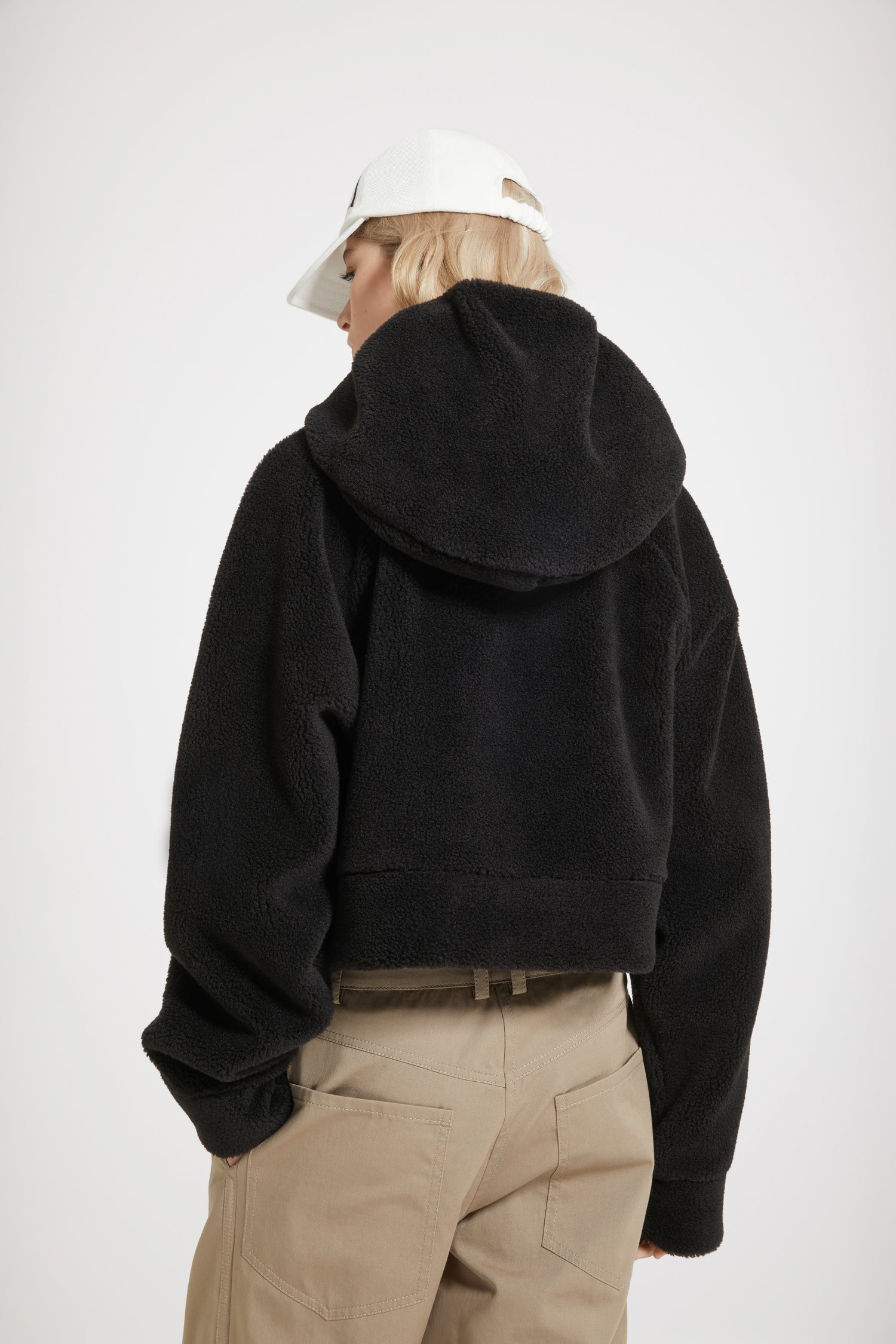 Patou H23JE0970157999B hoodie Black fausse fourrure