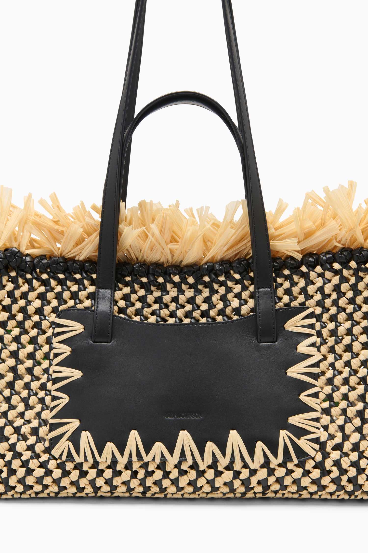 Ulla Johnson Lali Small E/W Tote sac noir natural cuir