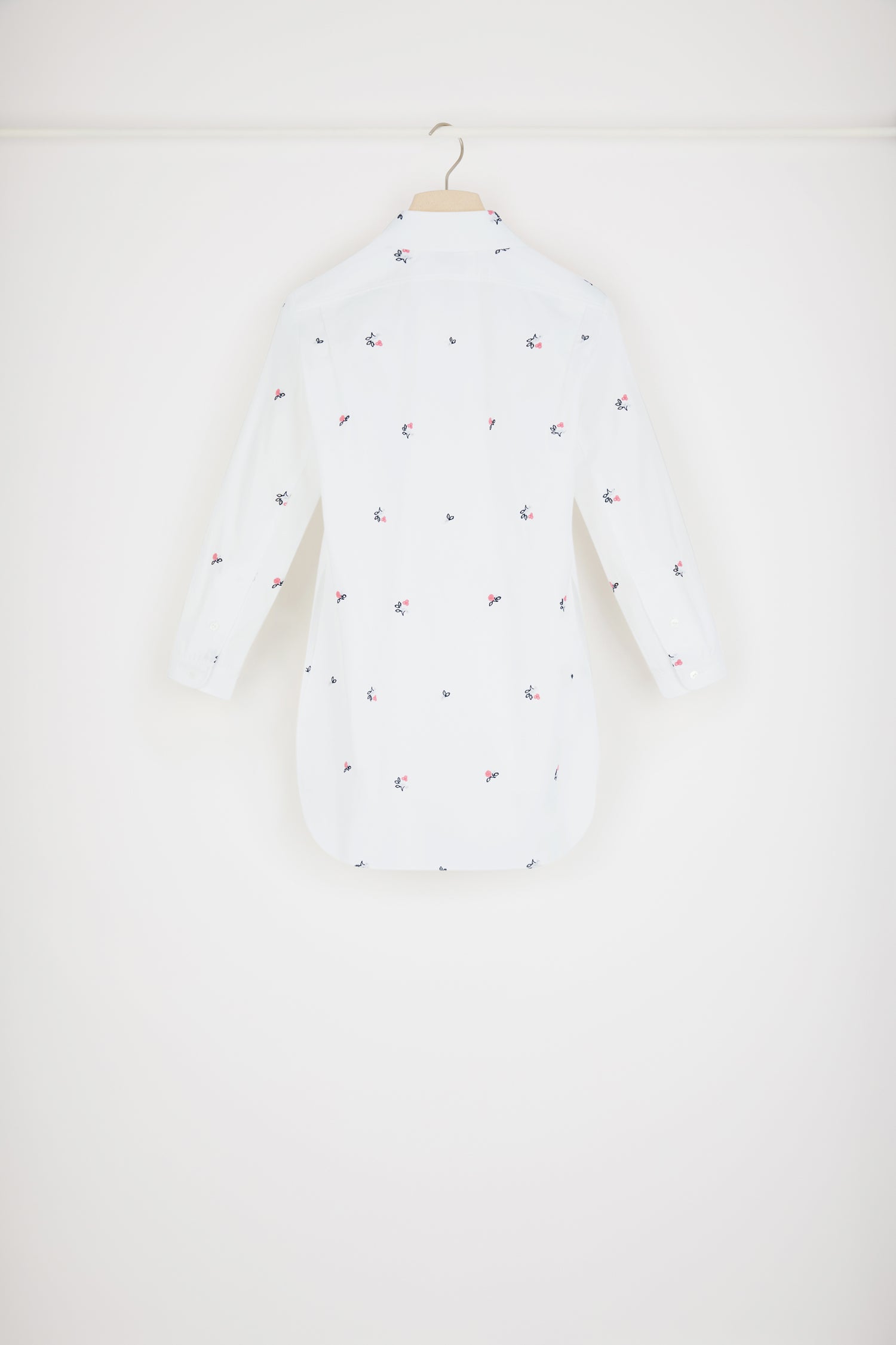 Patou chemisier coton bio blanc broderie florale