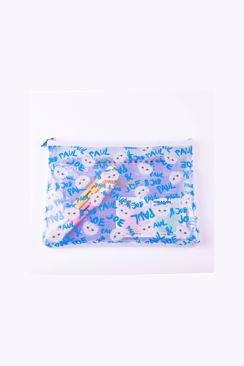 Paul & Joe Gipsy pochette plate transparente blanche