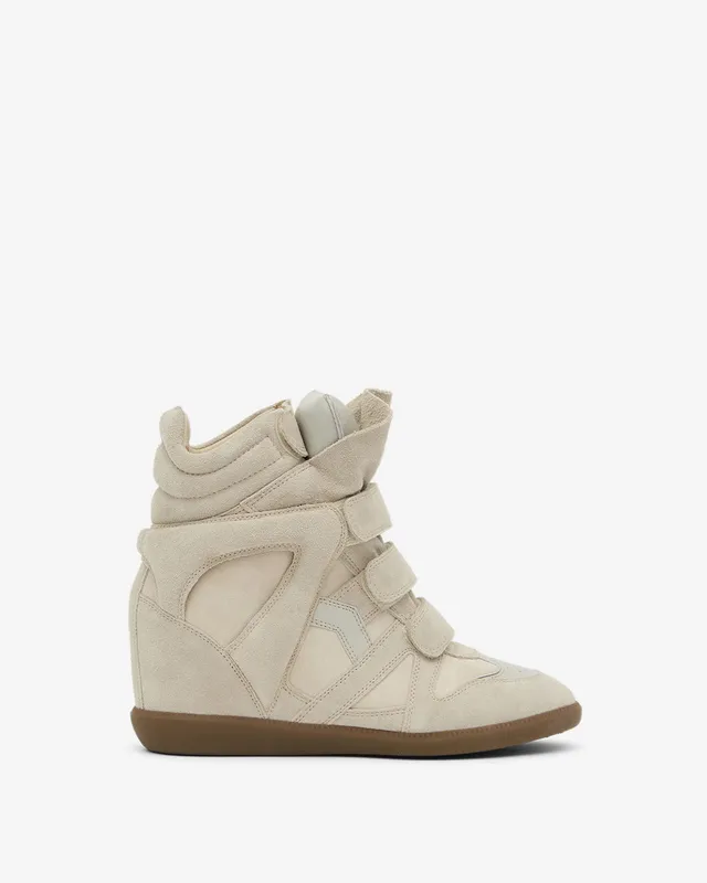 Isabel Marant Bekett baskets compensées cuir écru