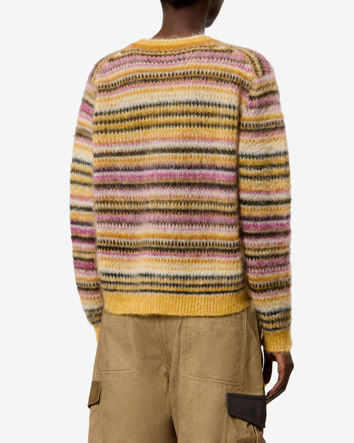 Isabel Marant Morine Pull mohair rayures mustard