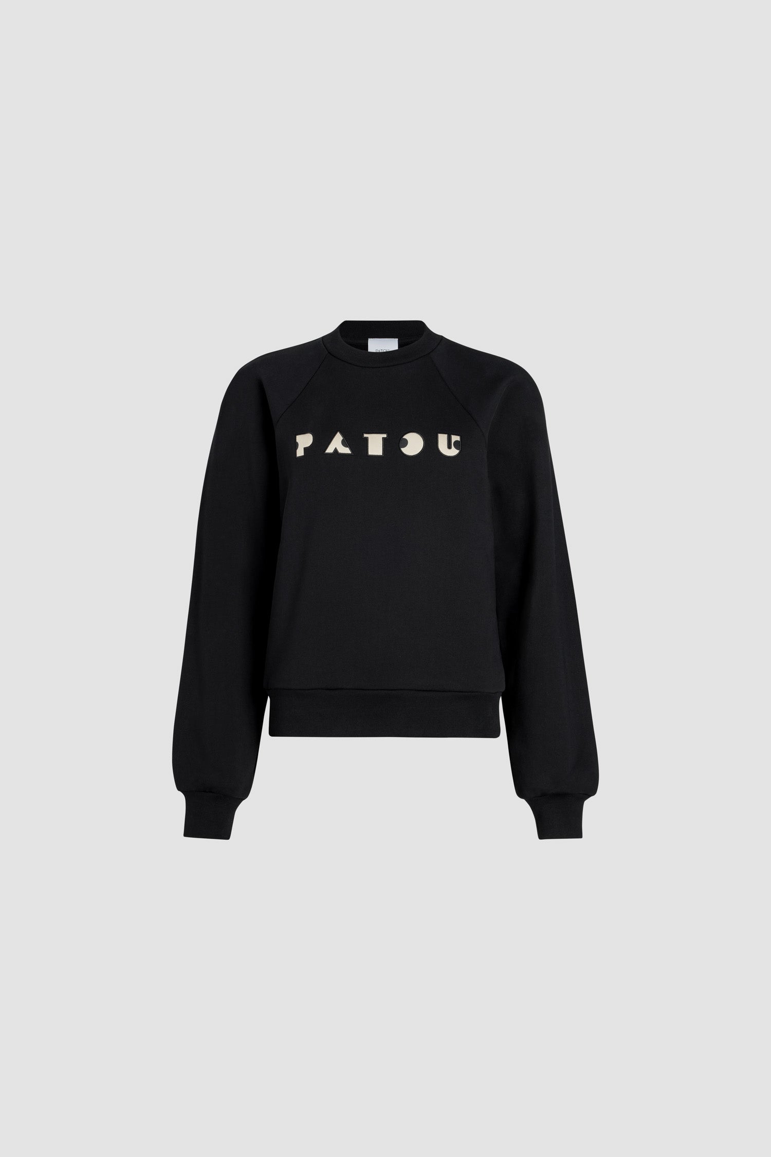 Patou JE129 sweat noir coton bio broderie Art Déco