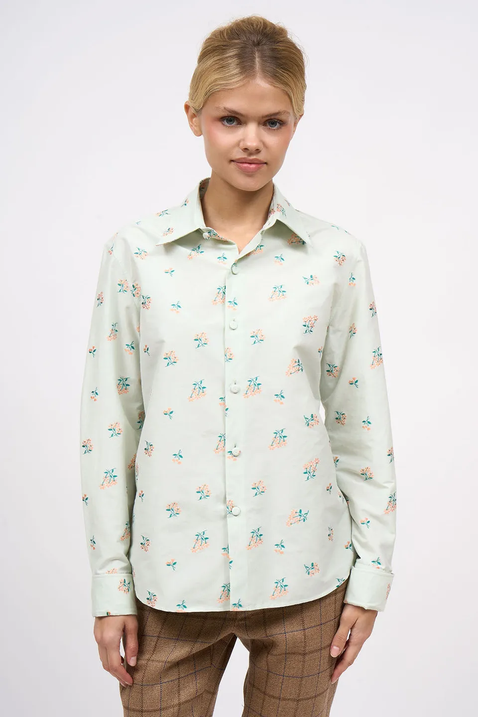 Paul & Joe Jasmin chemise jacquard popeline Vert d'eau